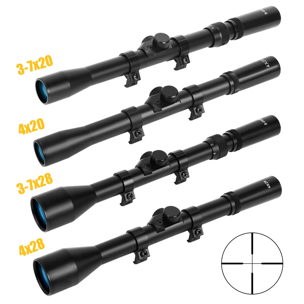 

4x20 Hunting Scopes 3-7x28 Tactical Riflescope Optical Sight Crosshair Scope Collimator Sight Airsoft Accessories for 11mm Rail