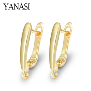 18K banhado a ouro latão brinco ganchos, prendedores de arame, brincos fazendo suprimentos, níquel livre cobre fecho, 1 par 8 principais vendas fivela cobre - №7