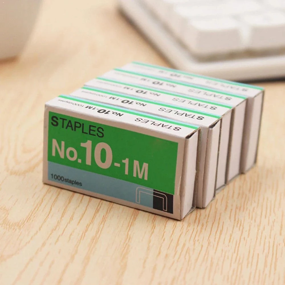 Office Binding Supplies Anti-rust Stationary No.10-1M 1000Pcs/Box Staples Mini Staple No.10 Binding Stapler Metal Staples