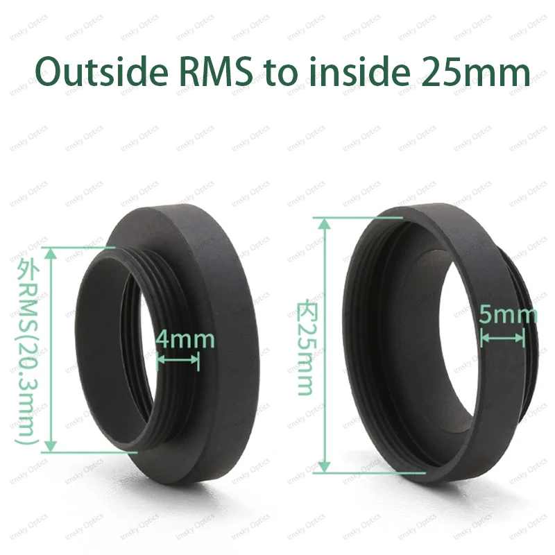 

M25 to RMS 20.2mm /RMS to M25 Microscope Objective Lens Adapter Ring M25x0.75mm Ring Adapter Microscope Accessory