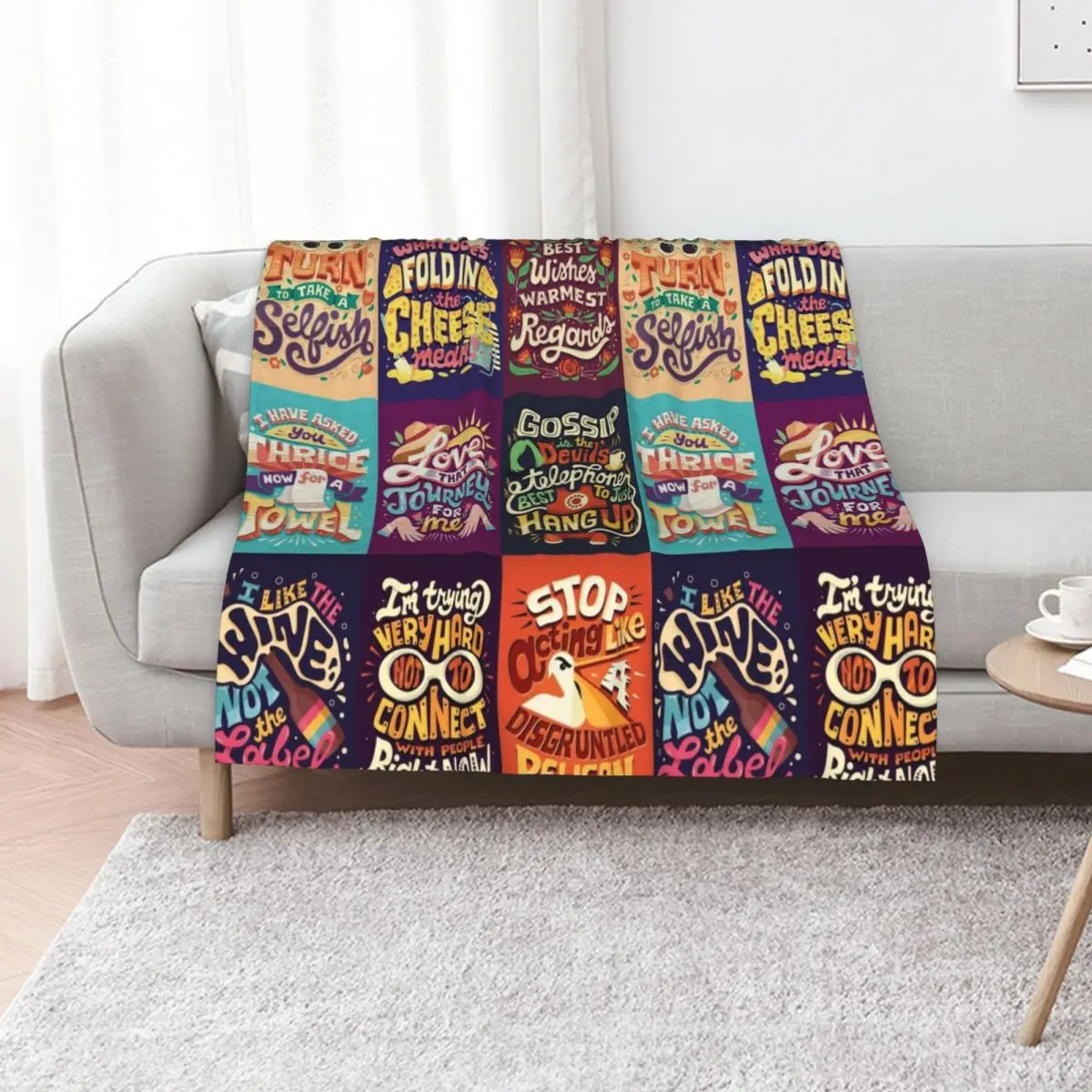 SC Collage Throw Blanket christmas decoration Shaggy Decoratives for sofa Blankets For Baby anime Blankets