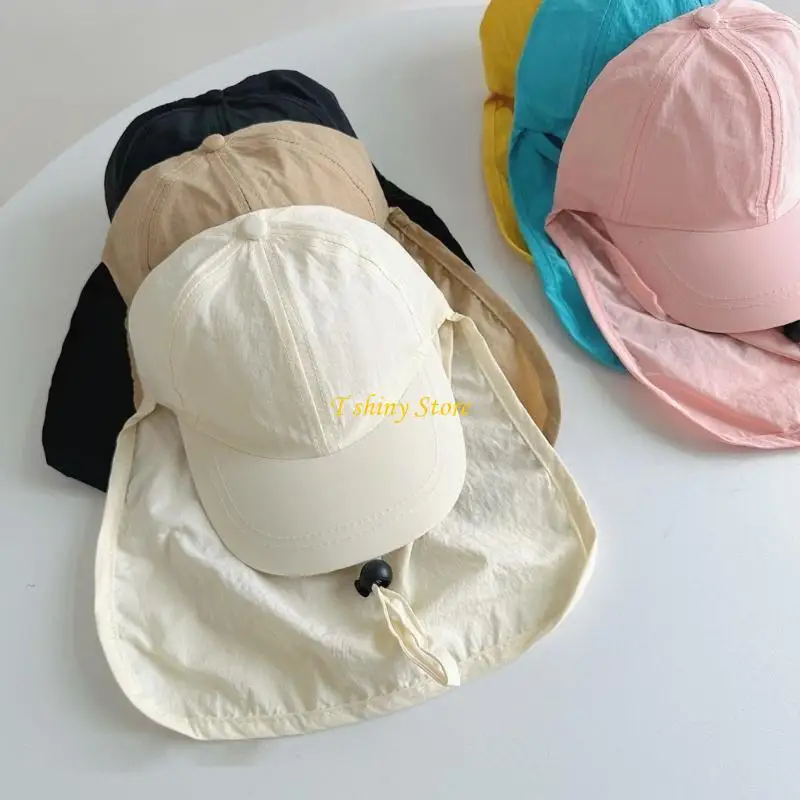 N58F Quick Drying Baseball Hat Hat for Girls Kids Neck Flap Casual Hat for Sports Gym Mountain Camping Hat Outdoor Activity
