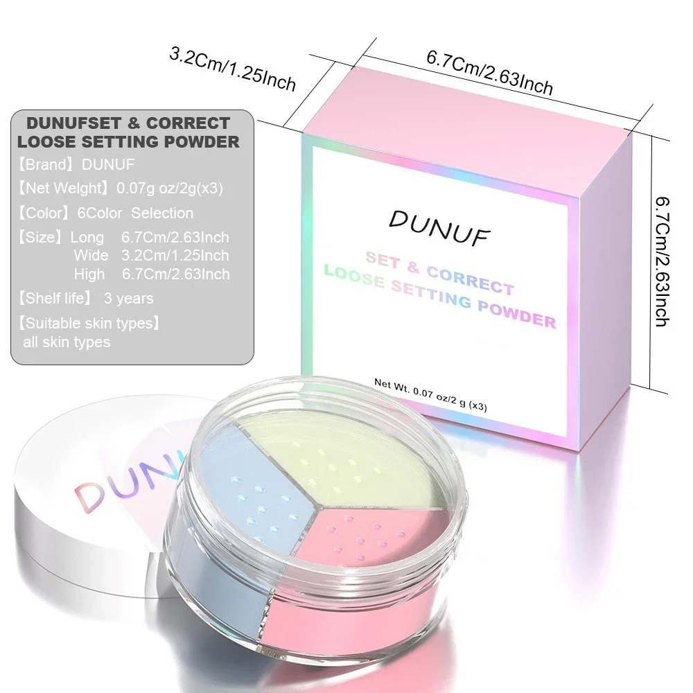 3-Color Matte Makeup Setting Powder Oil-control Concealer Long Lasting Brighten Facial Modify Contour Lightweight Loose Powder