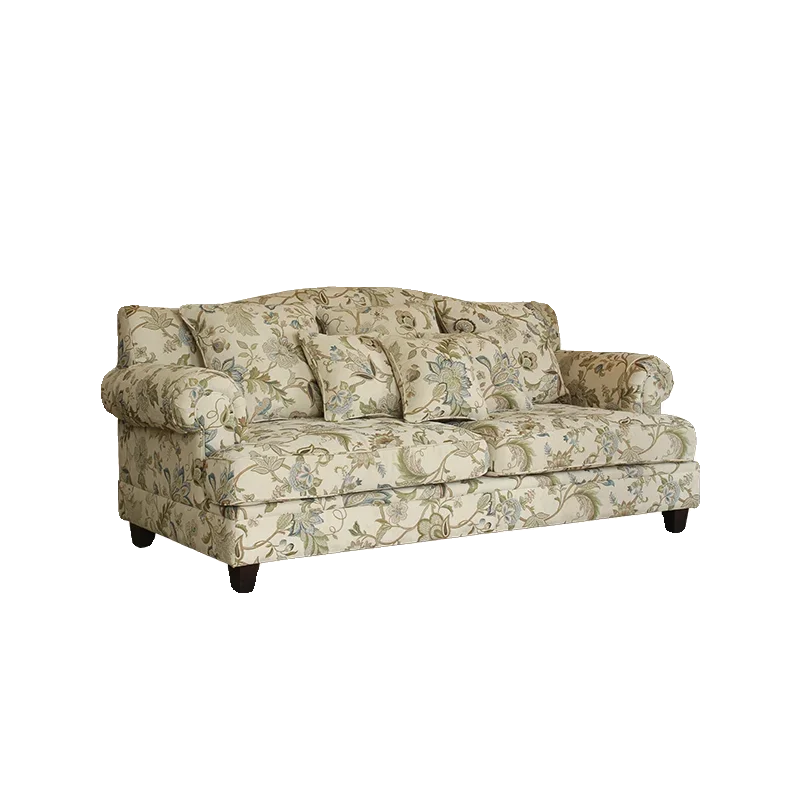

American country removable sofa floral jacquard living room retro style furniture three-person single-person combination set