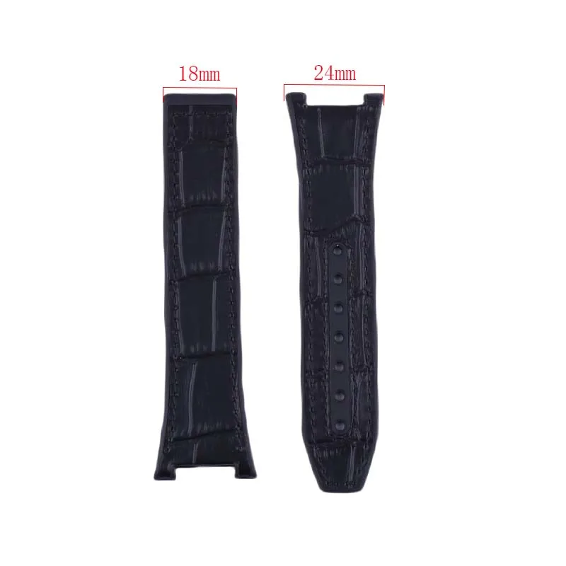 حزام ساعة من جلد البقر المطاطي الفلوري متوافق مع كوكبة أوميغا 131 23 41 مانهاتن 24 مللي متر × 18 مللي متر حزام ساعة المرصد