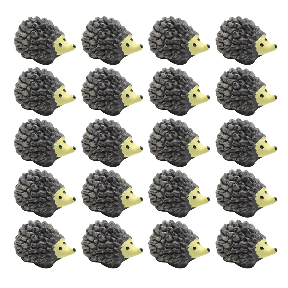 

20 Pcs Hedgehog Ornament Simulation Figurines Model Toys DIY Landscape Decorations Potted Plants Resin Crafts Mini