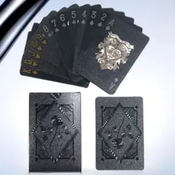 Black Rose Deck Poker Frosted Waterproof Plastic Playing Cards Texas Poker Collection Commemorative Chess Practical Party Gift