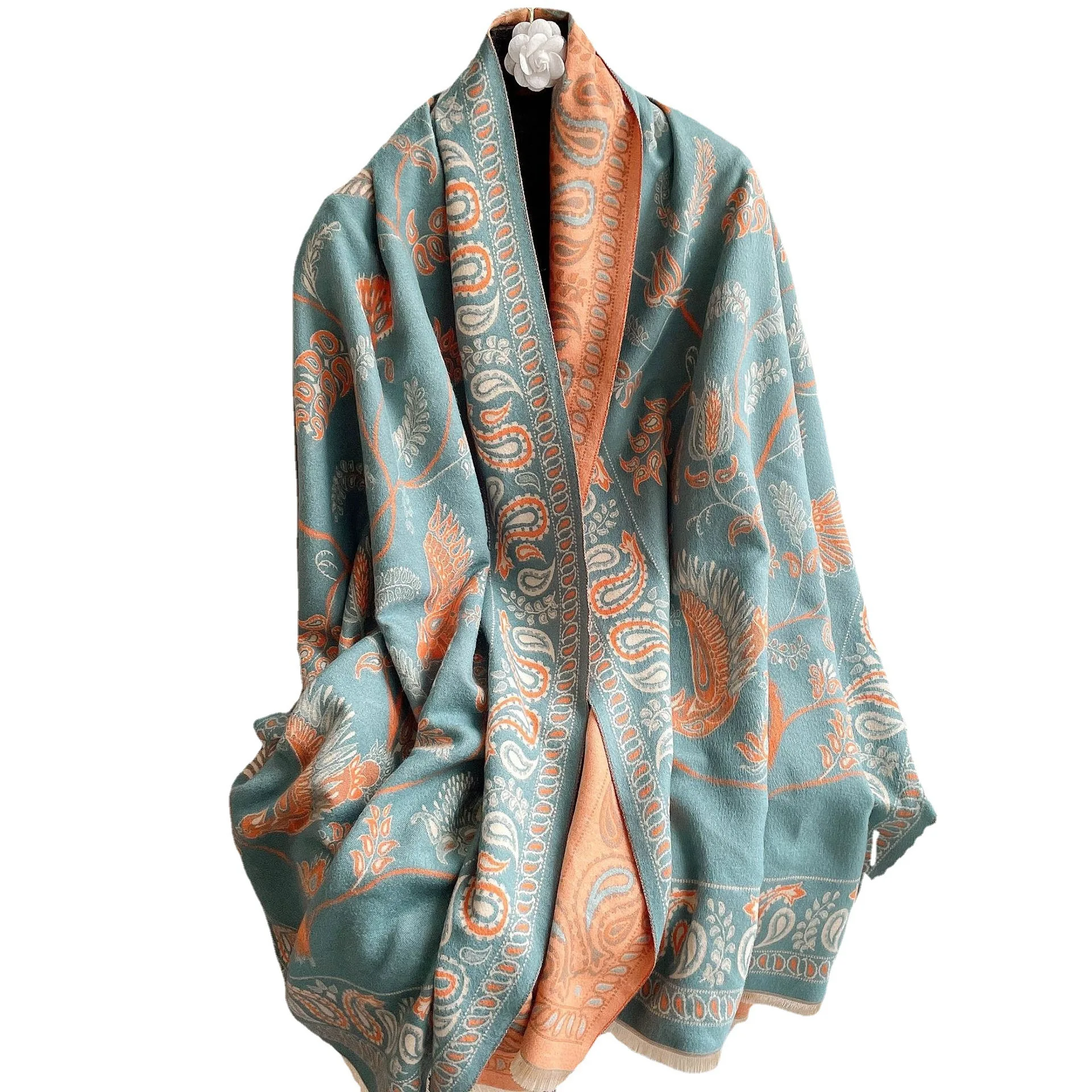 Luxury Brand Winter Scarf for Women Men Warm Pashmina Blanket Letter Print Large Shawl Wrap Unisex Cashmere Foulard Long Stole