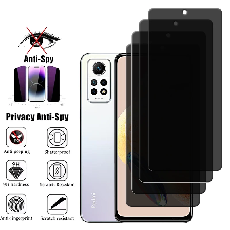 Pelindung layar kaca Redmi Note 12 Pro, 4G Glass Redmi Note 12 Pro 4G pelindung layar 9H Privasi Anti-Spy Redmi Note 12 Pro 4G