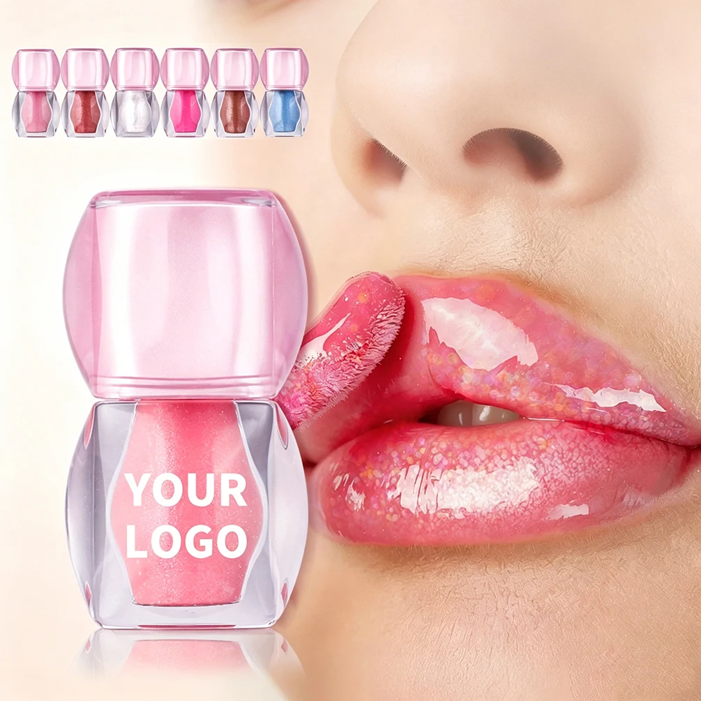 3ml Fine-shimmer Lip Gloss Custom 6colors Pearlescent Pigment Private Label Moisturizing Non-stick Bulk Makeup Cruelty Free