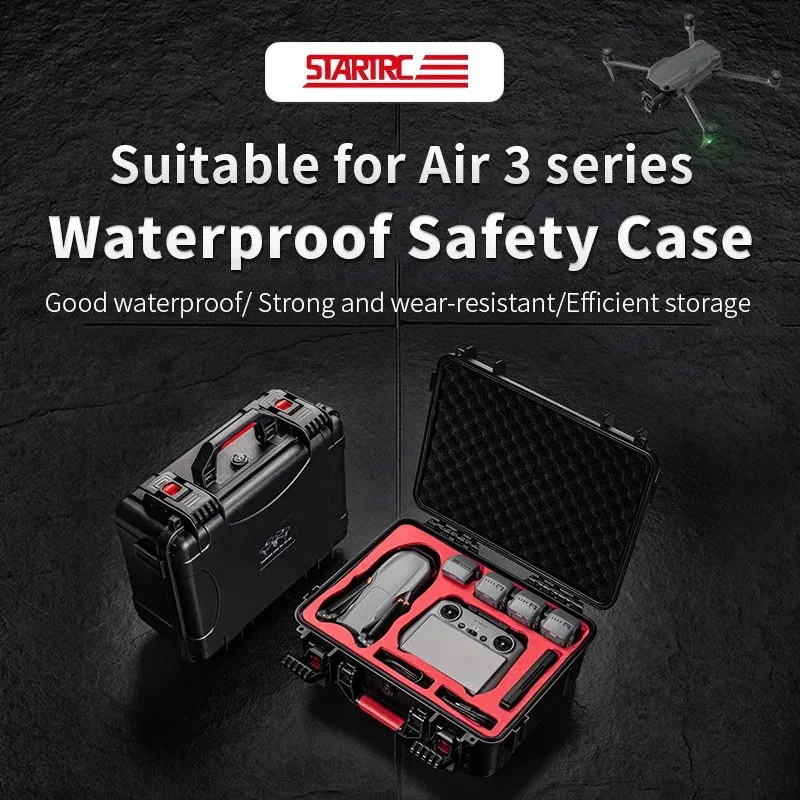 For DJI Air 3S Drone RC 2/RC N3 Waterproof Storage Case Shock Absorbing Handheld Hardshell Box Portable Suitcase Accessories Kit