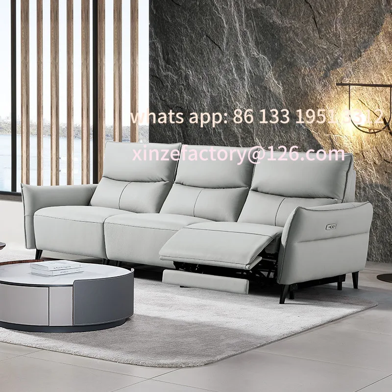 

Customizable electric smart leather first layer cowhide modern light luxury living room small apartment space capsule multi-func