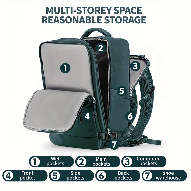 

Maximize Your Outdoor Adventures With This Waterproof Mountaineering Hiking Backpack - Fits 14/15.6 Laptops, Shoe Pocket & USB C