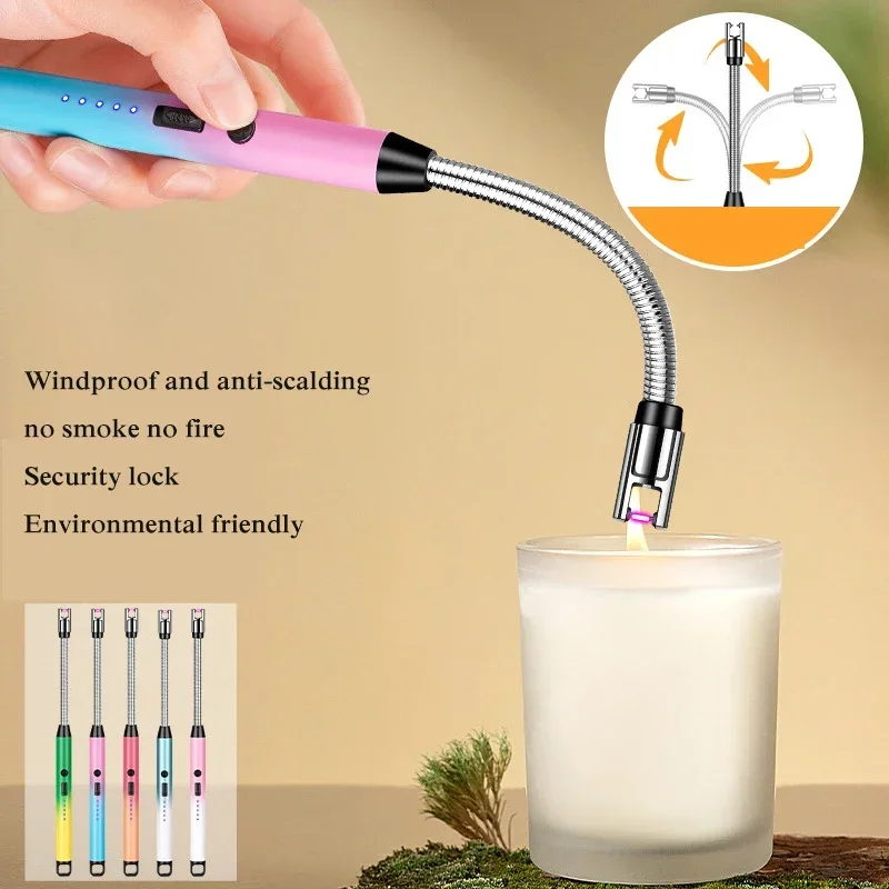 Hot New Gradient Color High-End Electronic Pulse Igniter Portable Kitchen Candle Aromatherapy Gas Stove Special Lighter