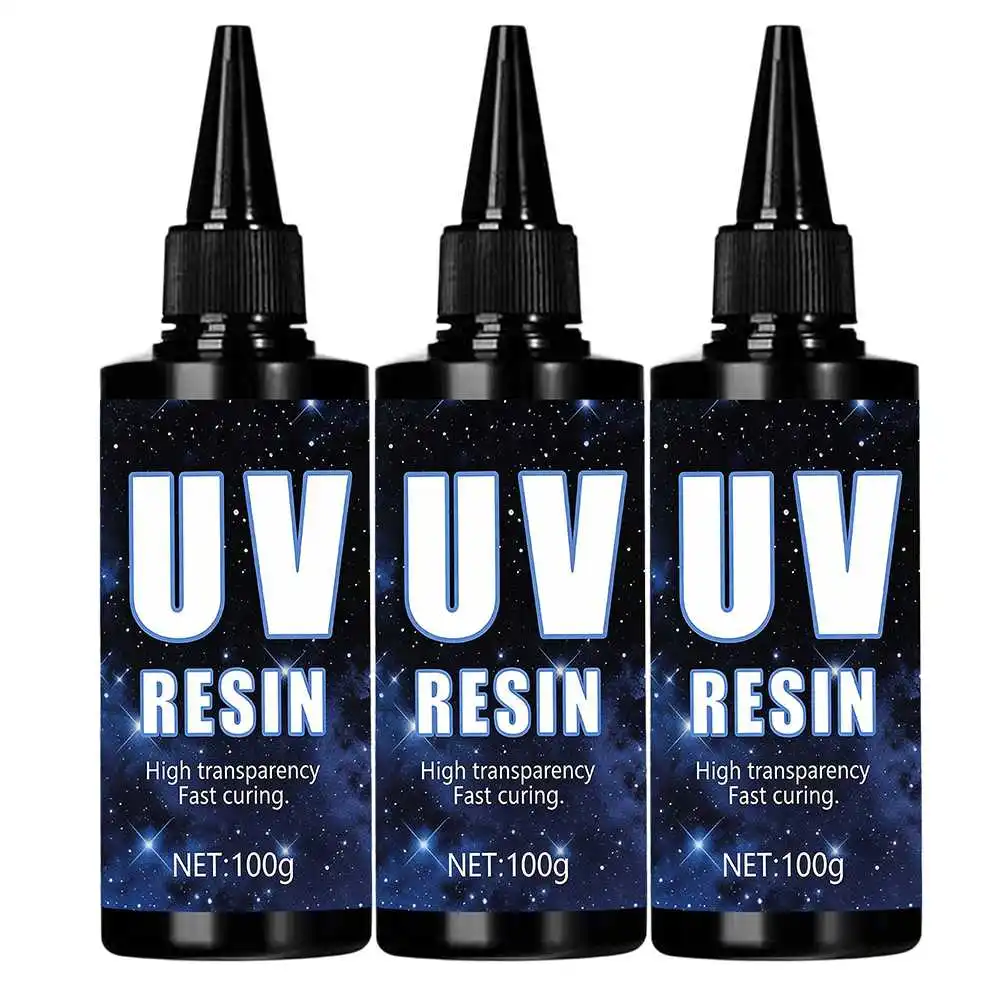 Resina UV 100-300g - Kit de Resina UV Mejorado, Resina Epoxi UV de Curado Ultravioleta, Tipo Duro, Transparente como el Cristal, para Manualidades y Joyería