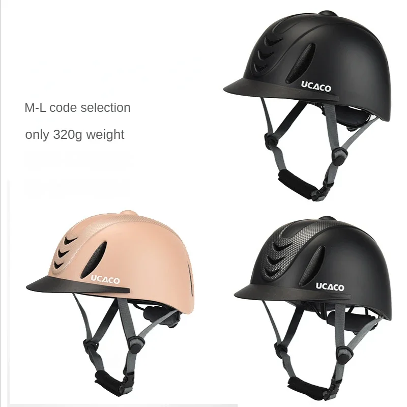 50-61cm UltraLight Adults Children\'s Equestrian Helmet Adjustable Riding Helmet Knight Hat Removable Brim Horse Equipment