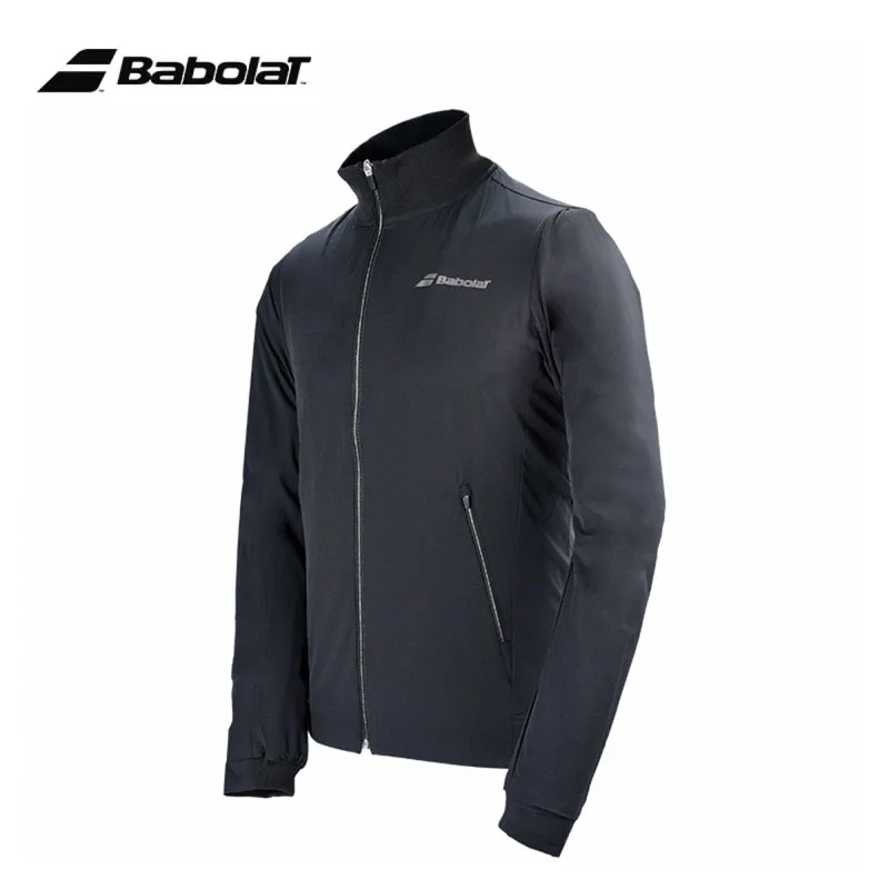 Men High Quality Babolat Stretch Woven Tennis Jacket Durable Black Classic Design Long Sleeve Tenis Coat Original Babolat Jacket