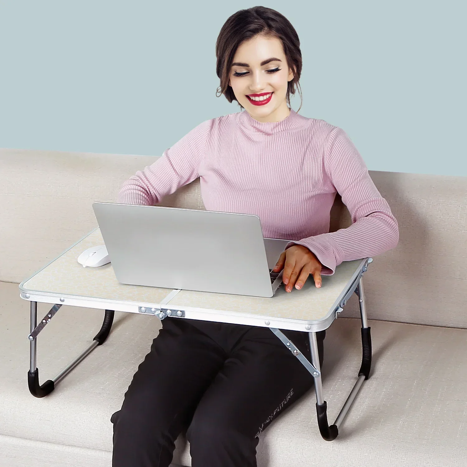 Portable Folding Small Table for Outdoor Camping Lightweight Bed Reading Desk Laptop Computer Desk Foldable Gaming Study Desk