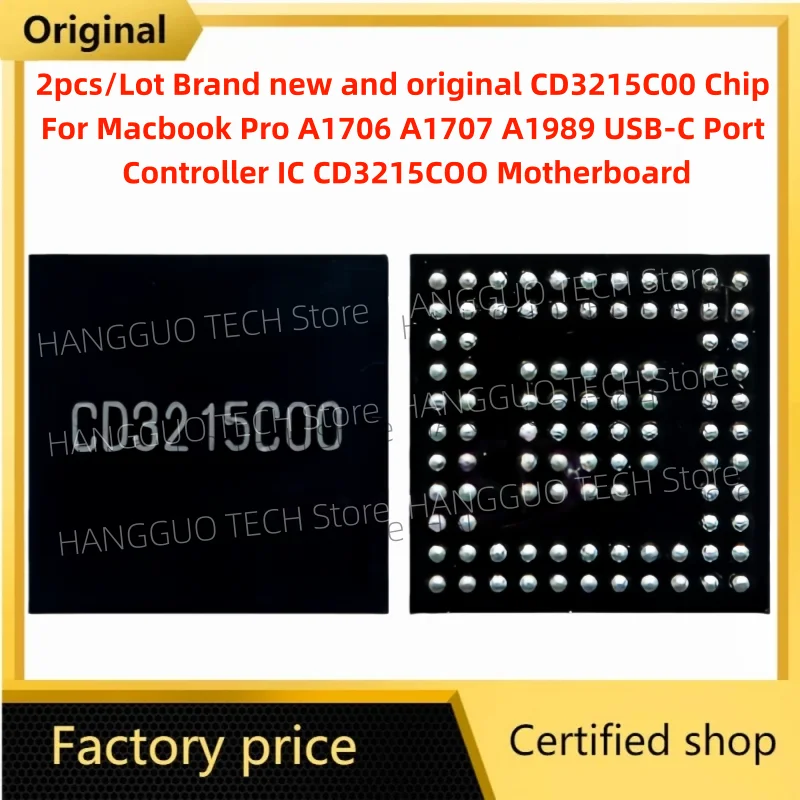 2PCS/Lot   CD3215C00 Chip For Macbook Pro A1706 A1707 A1989 USB-C Port Controller IC CD3215COO Motherboard