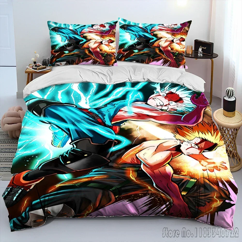طقم غطاء لحاف كرتوني من My Hero Academia Anime غطاء لحاف عالي الدقة للأطفال أطقم مفروشات ديكور غرفة النوم