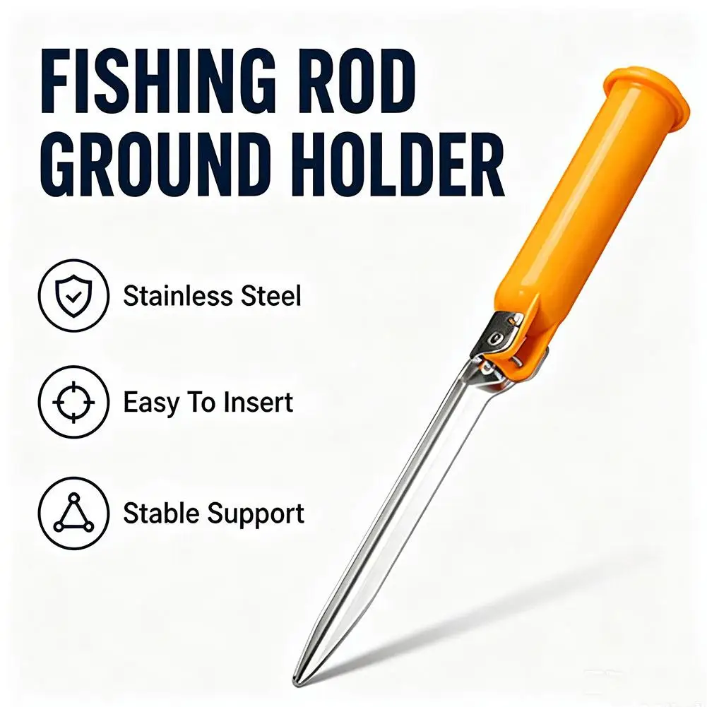 Multi-Functional Foldable Surf Fishing Rod Holder With Storage Lid - Sea Rod Ground Spike, Compact Design For Beach Fishing