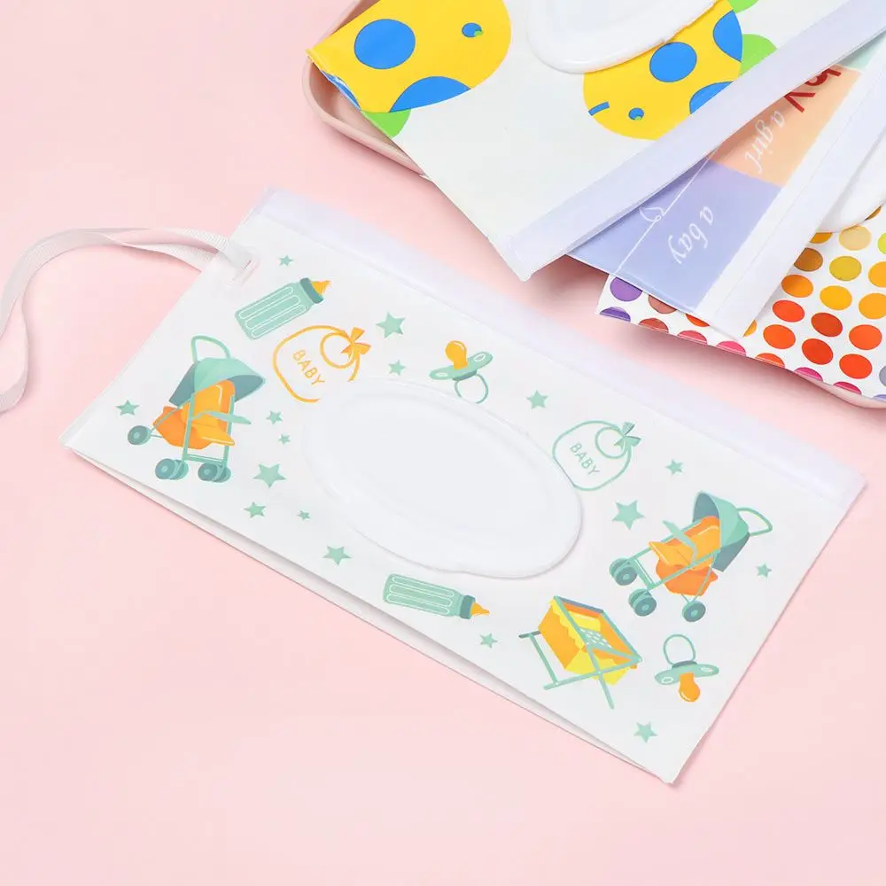Estuche Portátil para Toallitas Húmedas, Caja de Pañuelos, Accesorios para Cochecito, Bolsa de Cosméticos, con Tapa Abatible, Diseño Atractivo para Exteriores