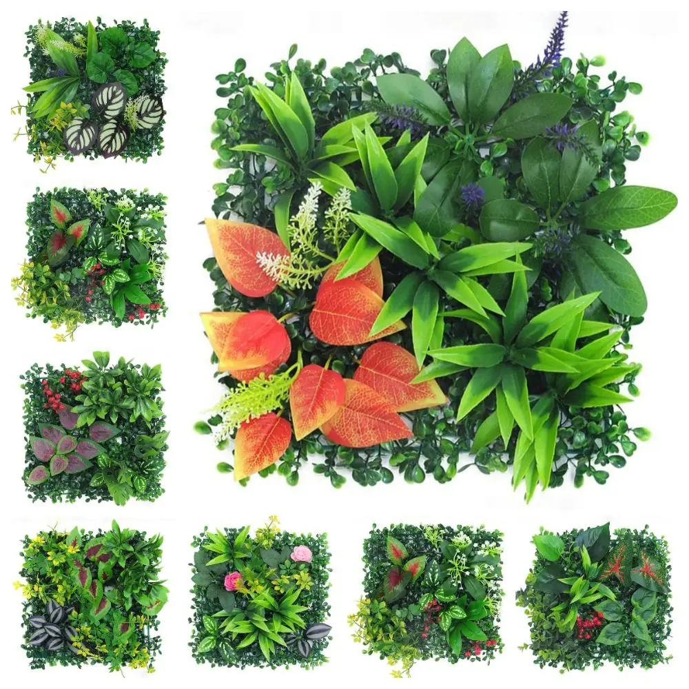 

DIY Artificial Plant Wall Panel Durable Eternal Life Simulation Maple Plant Sheet Lifelike Green Artificial Eucalyptus Carpet