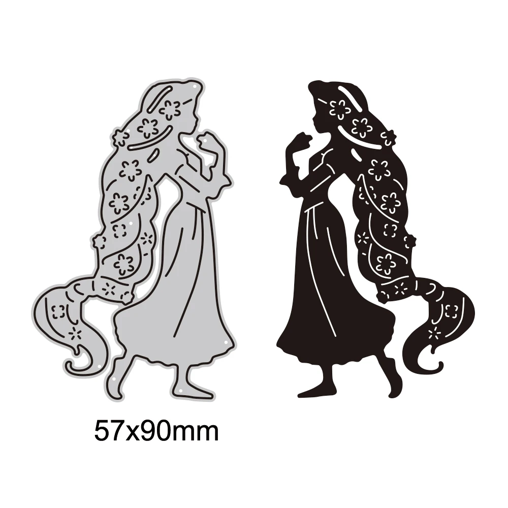 Princess Rapunzel Cutting Dies Disney Papercrafts Diecut for DIY Scrapbooking Decorative Paper Card Crafts Making New 2023 Mold