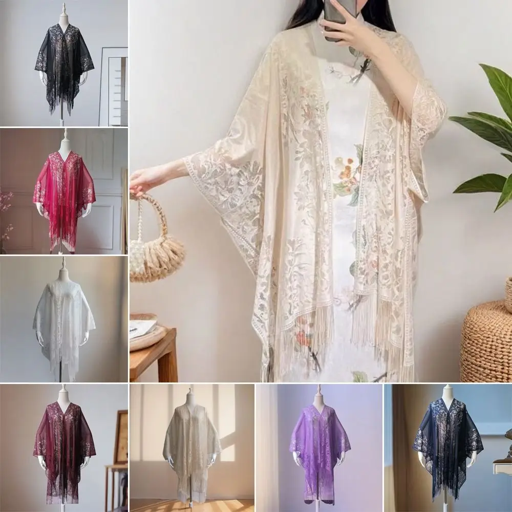 

Fashion Floral Lace Summer Sunscreen Smock Loose Casual Swimsuit Cover Up Dress Vacation Bathing Suit Swim Dress for Women