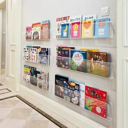 Transparent Acrylic Picture Book Display Stand Bookshelf Reading Magazine Storage Wall Hanging Children's Wall Behind The Door