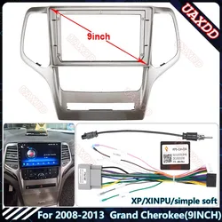 For Jeep 2008-2013 Grand Cherokee 9INCH UV Car Radio Android Stereo audio screen multimedia video player  cables Harness frame