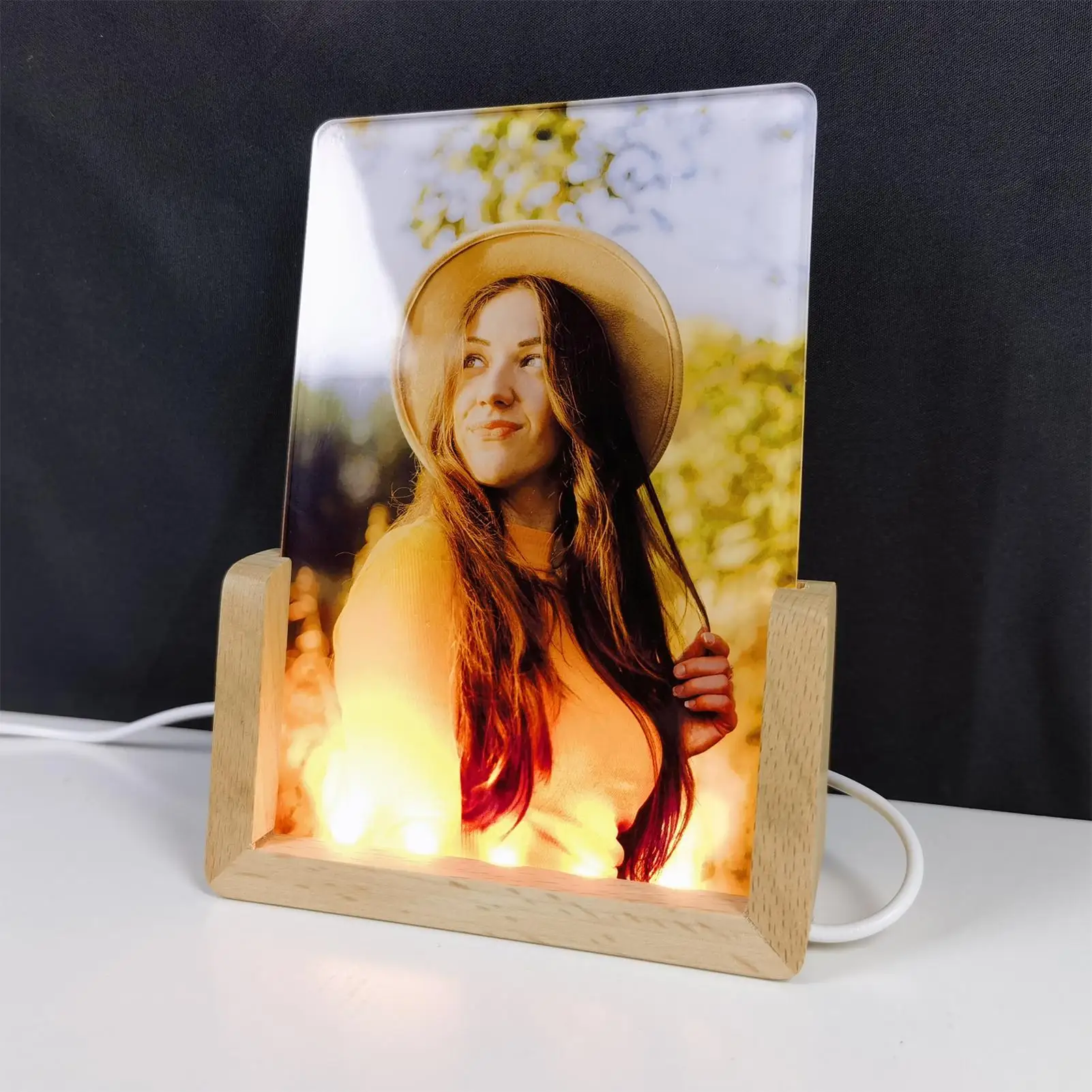Sublimation Night Lights Blanks Led Night Light Picture Frame Stand Base Decoration Crafts For Birthday Home Men Women festival
