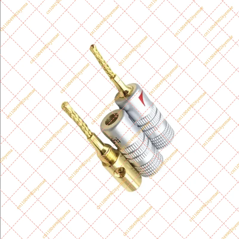 4 Pcs 2mm Gold-Plated Banana Plugs, Solderless Copper Wire Connector Terminals for Audio Speaker