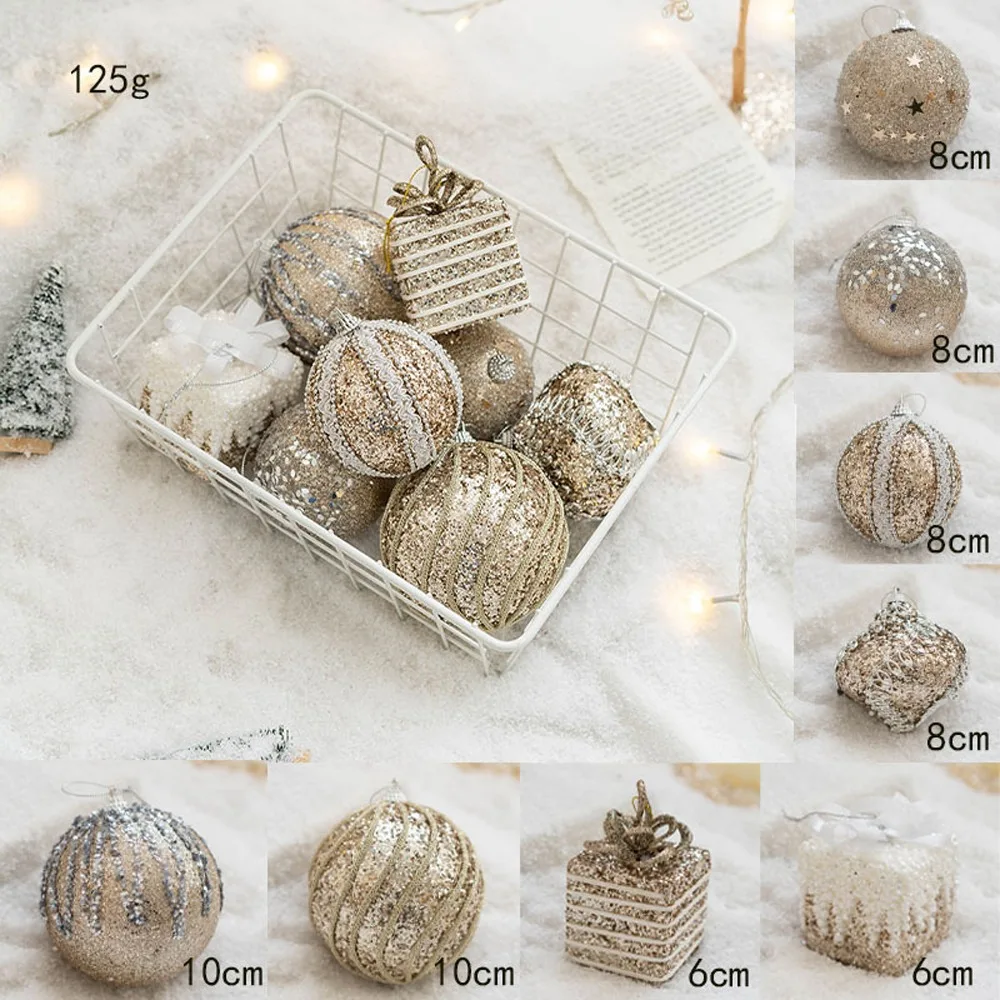 

Plastics Christmas Tree Balls Big Colorful Ball Ornament Set Shatterproof Creative Christmas Pendant Home