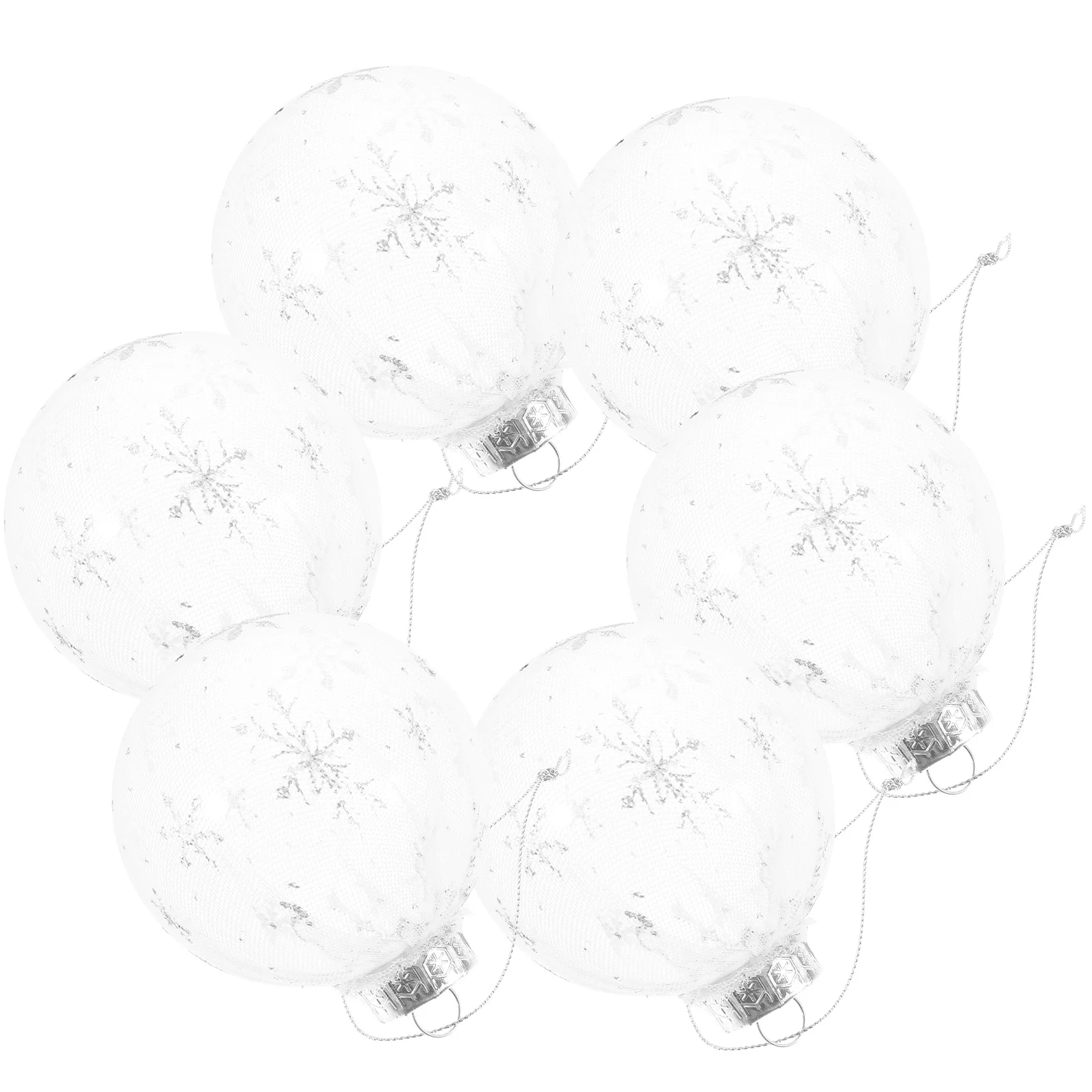 

6 Pcs Christmas Ball Ornaments Decoration Balls Decorative Pendants Baubles House Items Hanging Wrapped Yarn