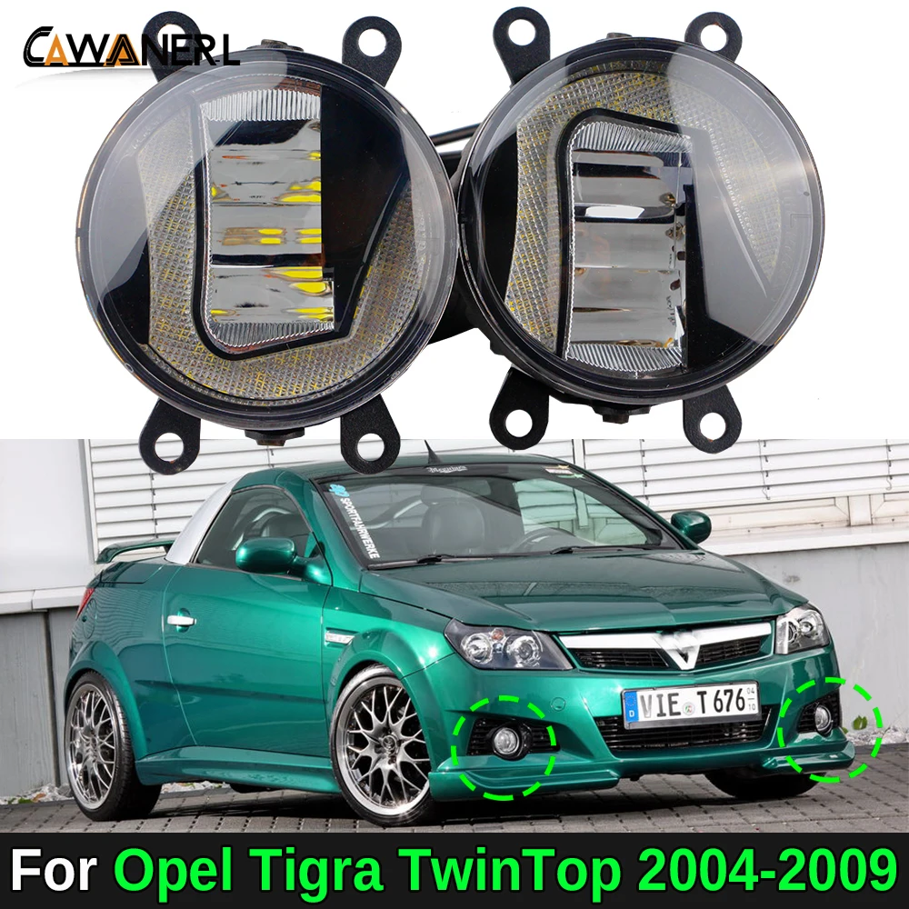 2IN1 Function Car LED Fog Light + Daytime Running Lamp DRL For Opel Vauxhall Holden Tigra TwinTop 2004 2005 2006 2007 2008 2009