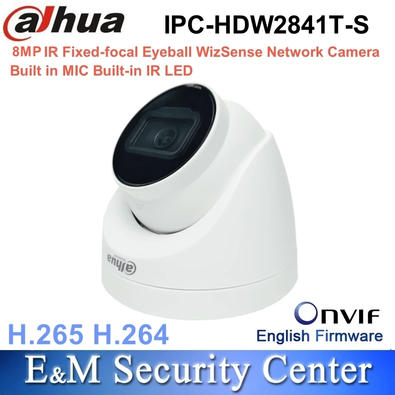 Original Dahua IPC-HDW2841T-S 8MP IR Fixed-focal Eyeball WizSense Built in MIC Network POE Camera