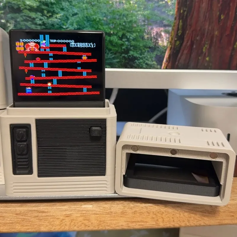 3D Printed Magnetic Charging Dock Mini And V4 Design With Retro TV Display Stand Includ Charge Base And Case