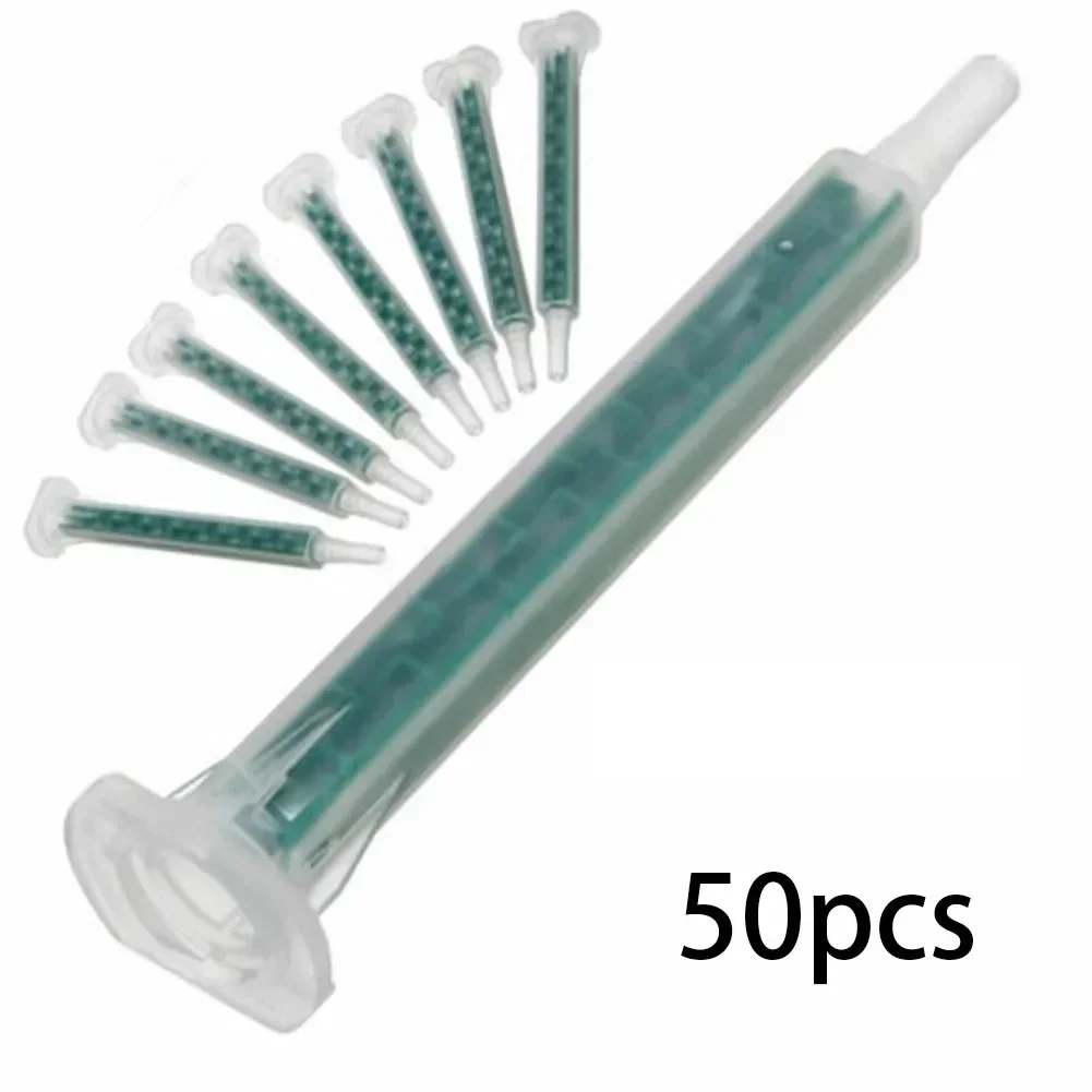 

Useful 50pcs/set Brand New New Practical Glue Dispensing Syringes AB Mixing Hose Tapes Tips Ratio 2k 83mm Glue