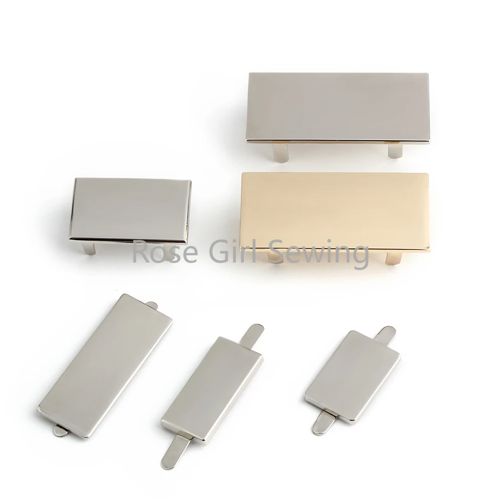 

50 шт., розовое золото, прямоугольные этикетки с логотипом для кожаных багажных сумок, обуви, кошелька, лазерное имя, брендовые бирки для товарных платков, аксессуары