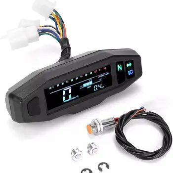 Motorcycle universal digital meter speedometer tachometer va display HD digital display turn signal indicator oil gauge