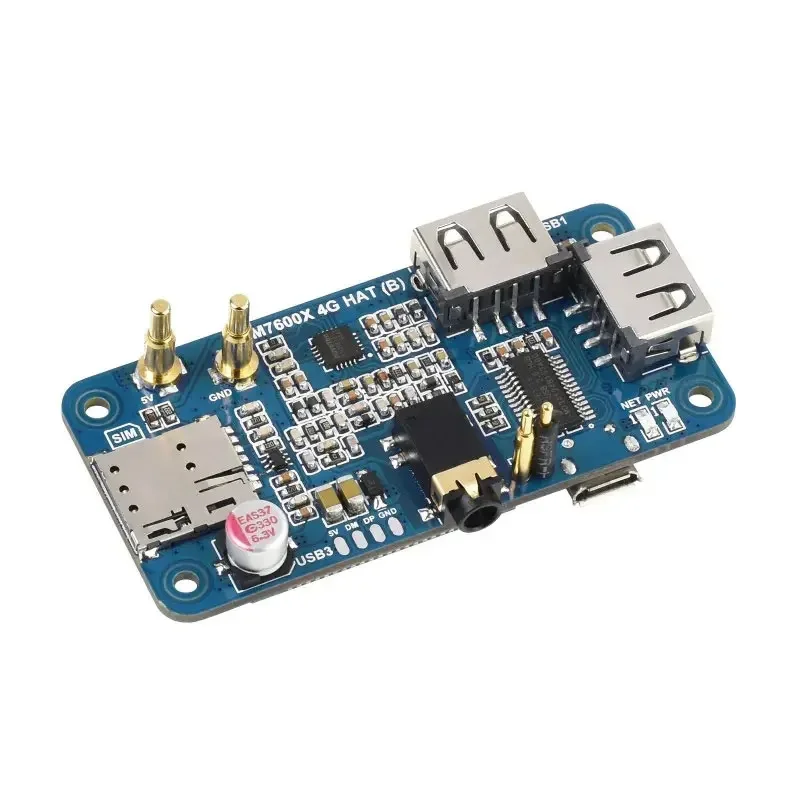 Raspberry beri Pi SIM7600G-H topi 4G (B) papan ekspansi mendukung LTE kucing-4 4G 3G 2G GNSS Positioning Global untuk Raspberry Pi Zero W