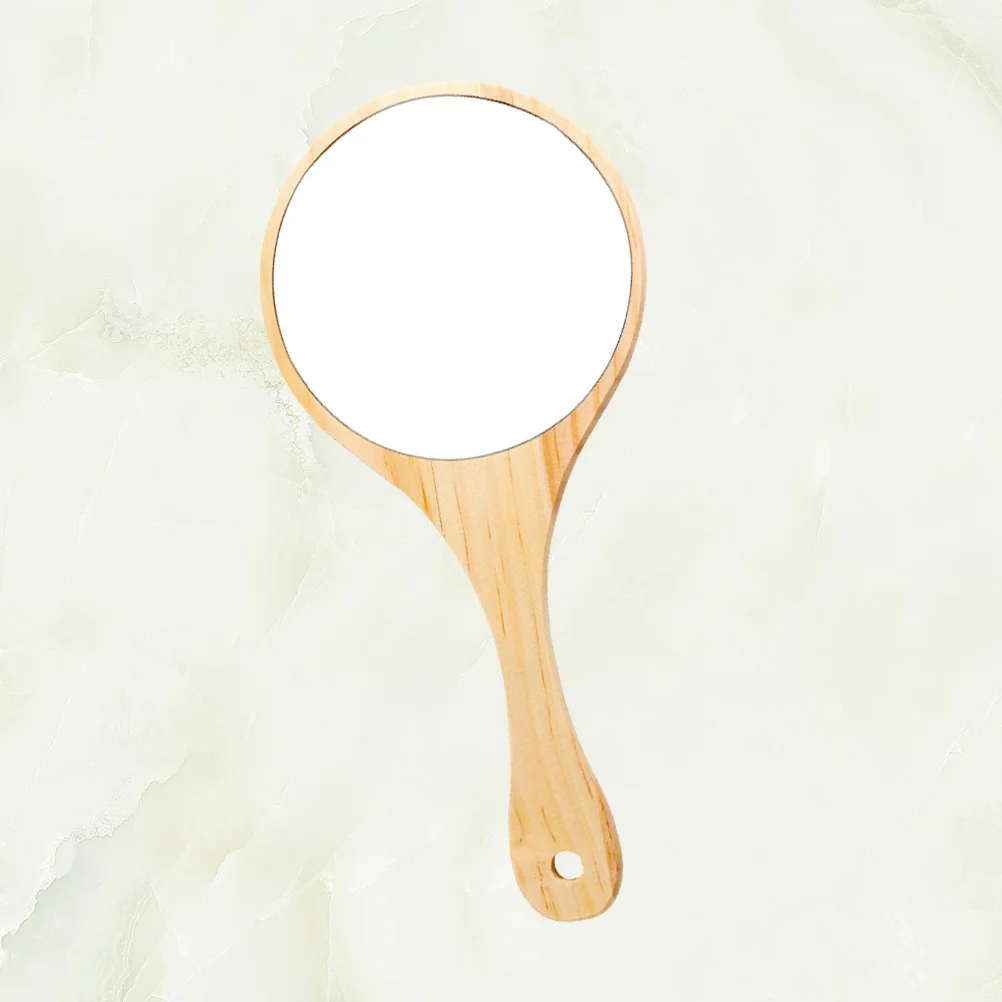 กระจกแต่งหน้าแบบติดผนัง ขนาดใหญ่ ดีไซน์หรูหรา ด้ามจับไม้ พรีเมียม กระจกใส สำหรับเครื่องสำอางและการดูแลตัวเอง