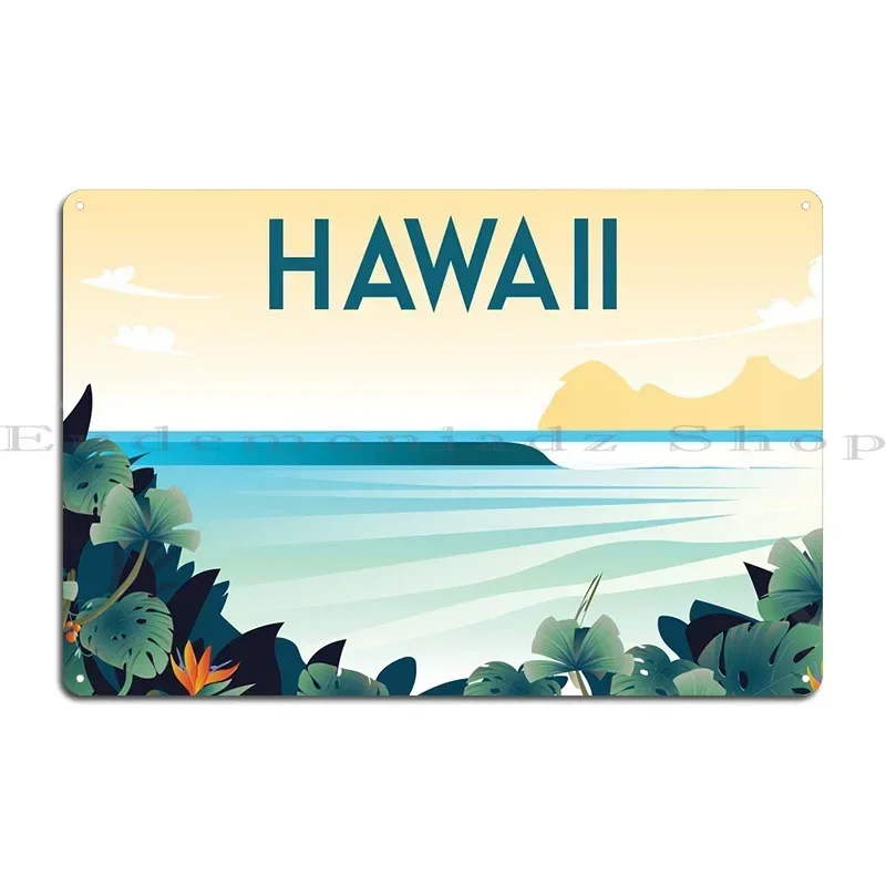 Hawaii Travel Poster Metal Plaque Poster Funny Home Cinema Designing Cinema Tin Sign Poster