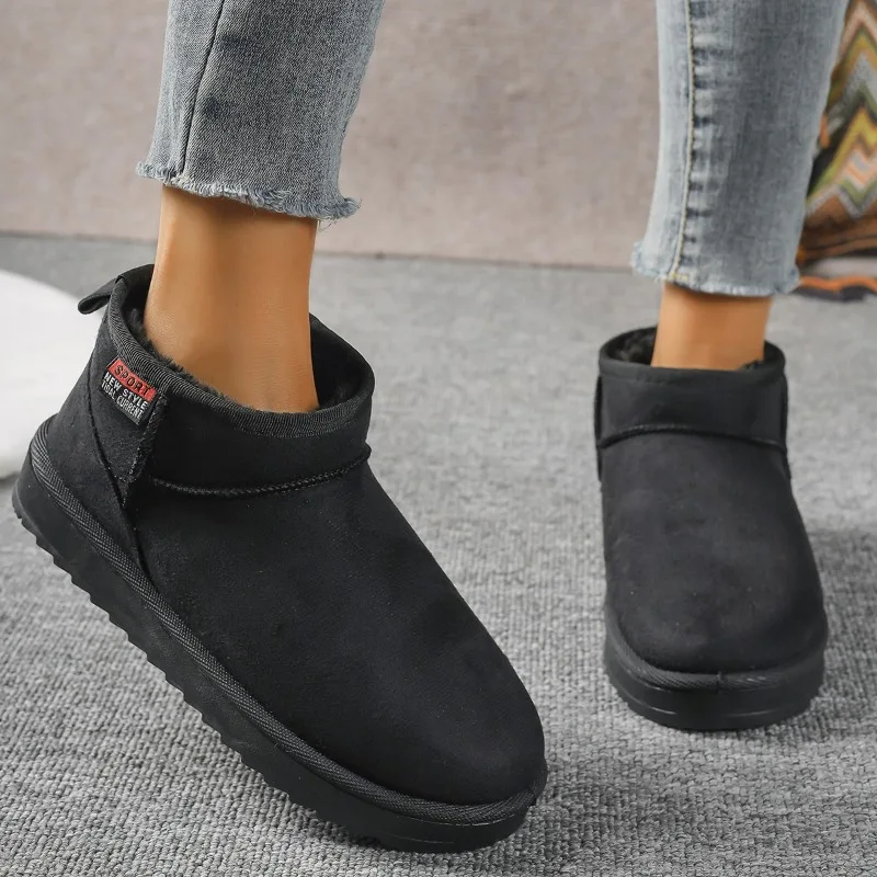 Hot Sale Shoes Female Plus Size Women's Boots Fashion Short Plush Daily Boots Women High Quality Keep Warm Solid Snow Boots