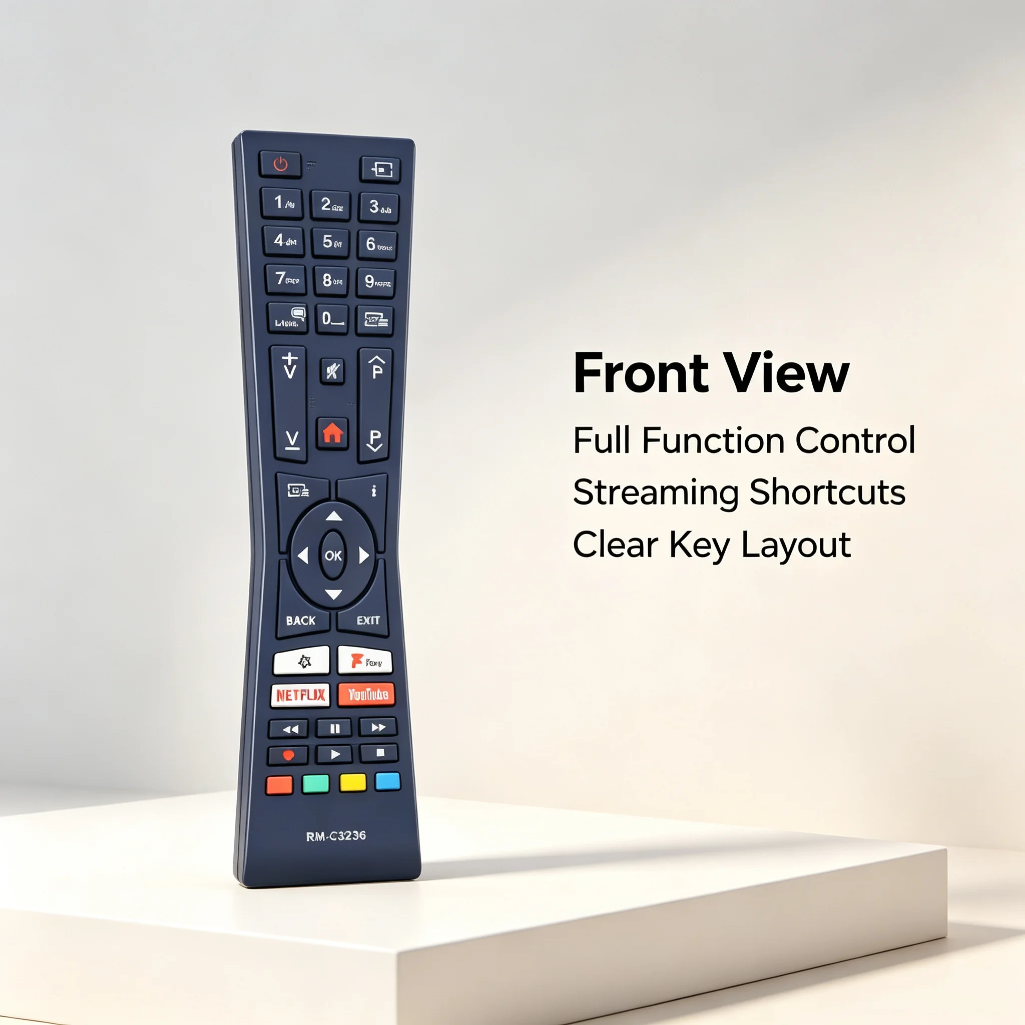 RM-C3184 Replacement TV Remote Control, Ergonomic Design for JVC LT-55VU900 LT-65V73AU LT-65V82AU, No Programming Required