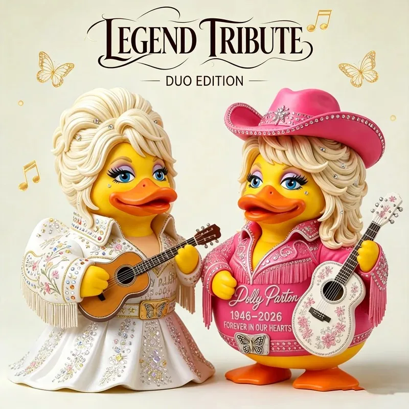 1PCS Original Authentic Dolly Parton Collectible Resin Duck Figurine Car Dashboard Desk Ornament Novelty Home Office Party Decor