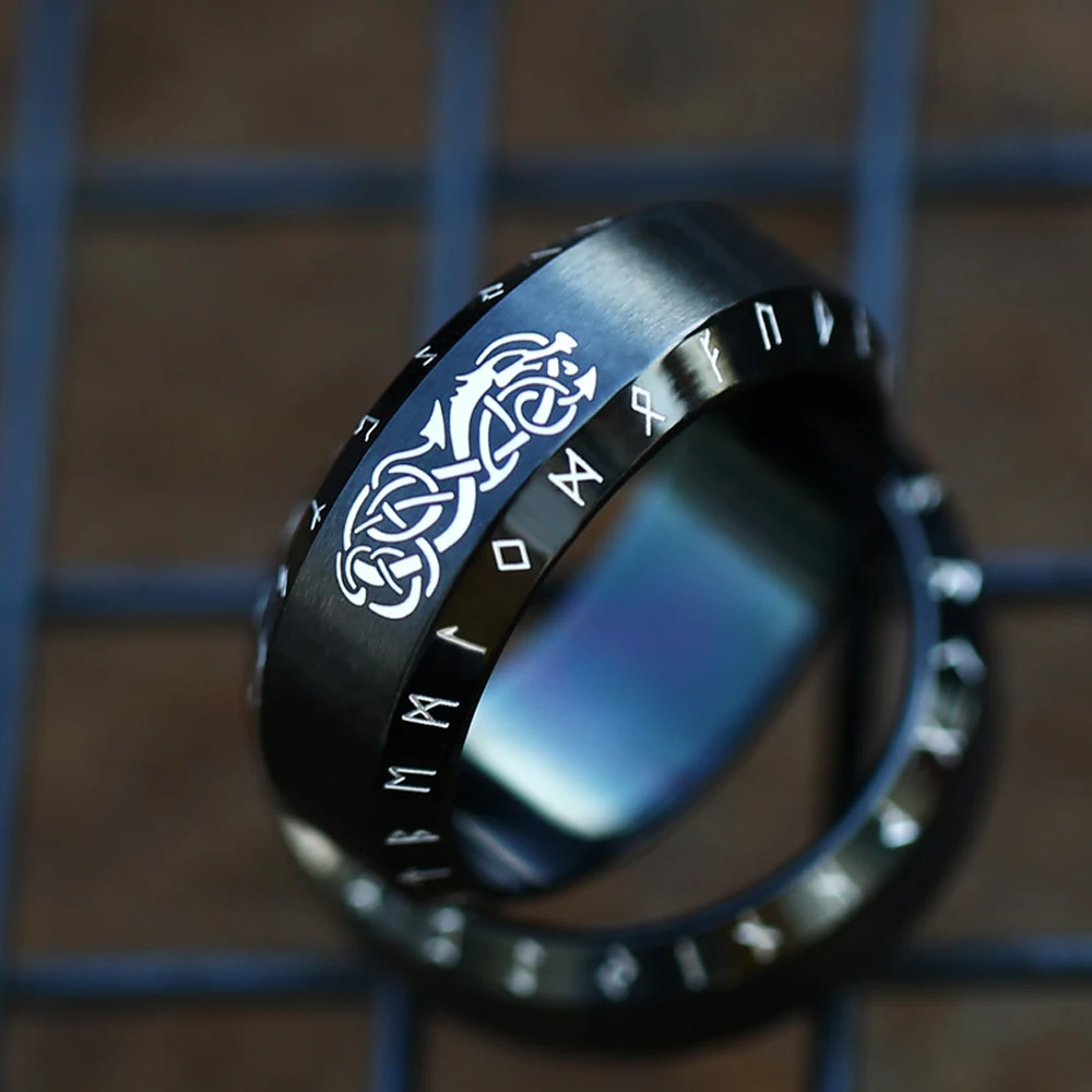 New Vintage Viking Tree of Life Ring for Men Women Punk Fashion Nordic Amulet Rune Viking Ring Stainless Steel Jewelry Wholesale