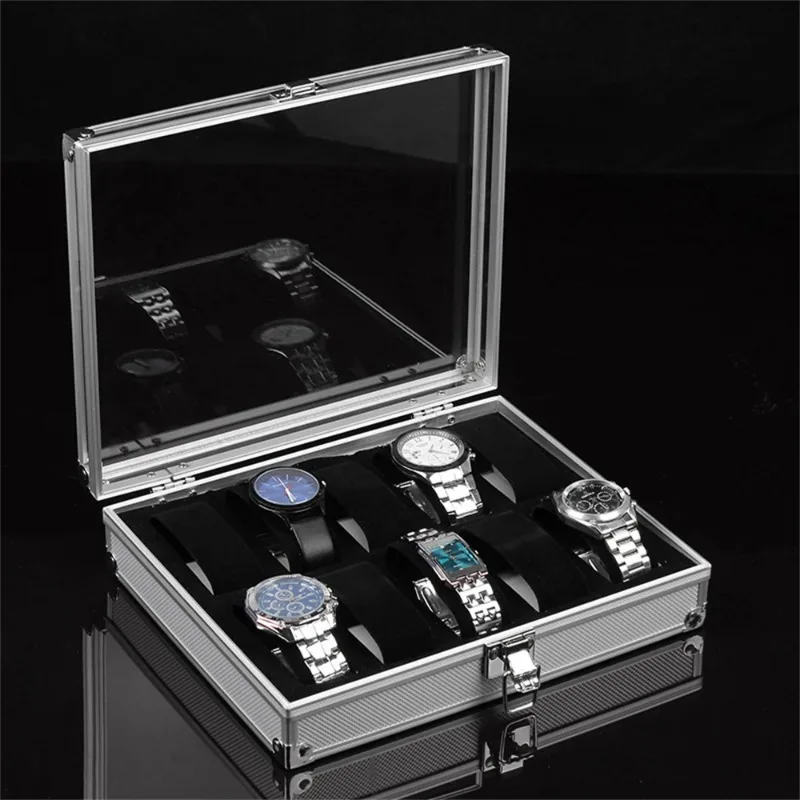 آلية قفل صندوق الساعة المصنوعة من الألومنيوم، تصميم مقاوم للصدمات، 6/10 شبكة تخزين ممتازة، حماية فاخرة لأمن السفر #3