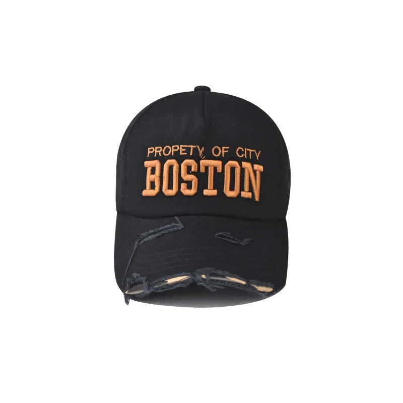 Baseball Cap Boston Pattern Hole Snapback Hat Color matching classic style Sun hat Outdoor Autumn baseball cap